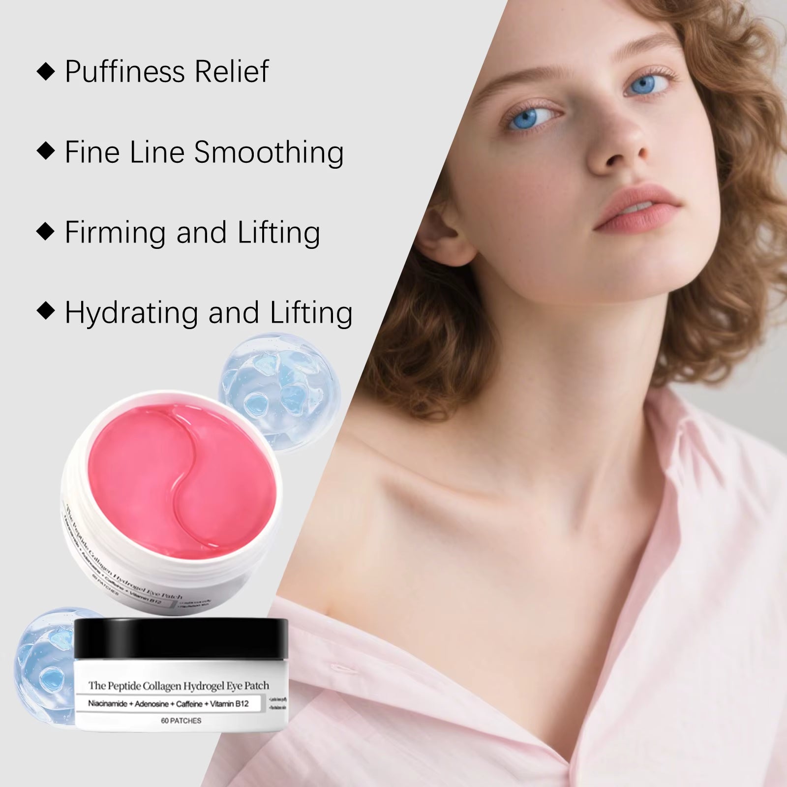 Collagen Eye Mask Beauty Moisturizing Firming anti Dark Circles Eyes Bags Increases Elasticity Brightness Reduces Dullness Care